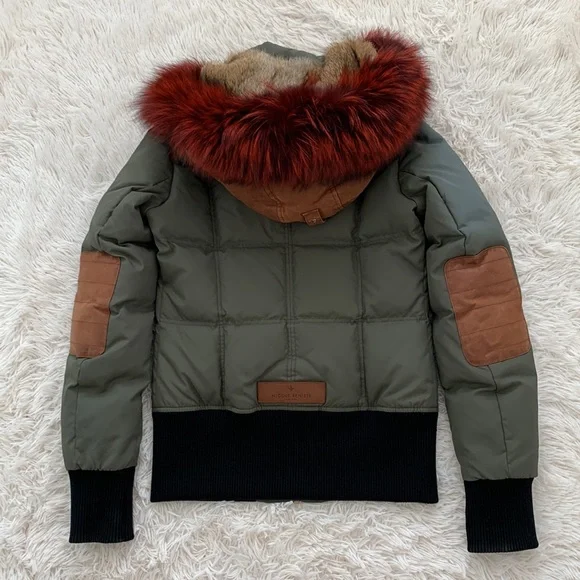 Nicole Benisti Fordham intarsia fur trim bomber sz S in great condition - Picture 10 of 15